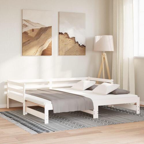 Udtræksseng uden madras 80x200 cm hvid