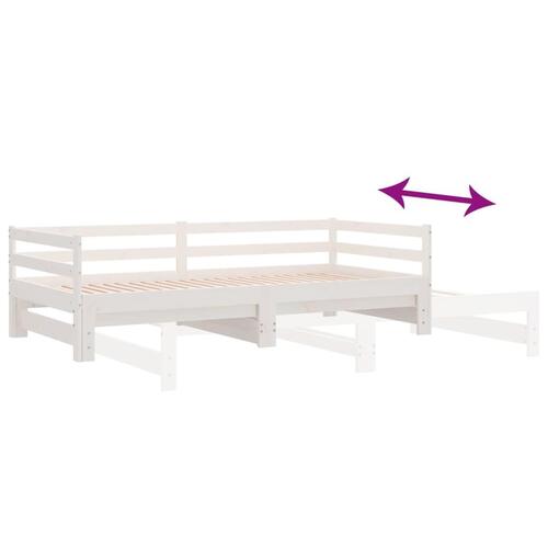 Udtræksseng uden madras 80x200 cm hvid