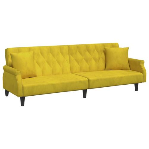 Sovesofa med armlæn velour gul