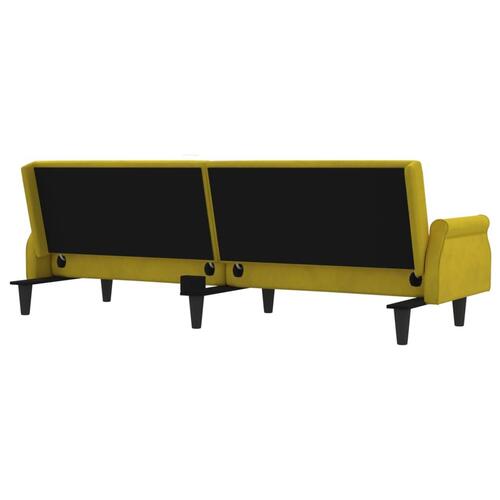 Sovesofa med armlæn velour gul