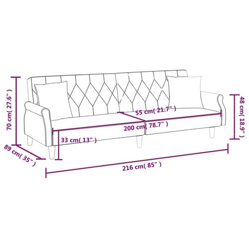 Sovesofa med armlæn velour gul