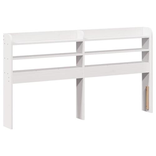 Sengeramme med sengegavl 150x200 cm massivt fyrretræ hvid