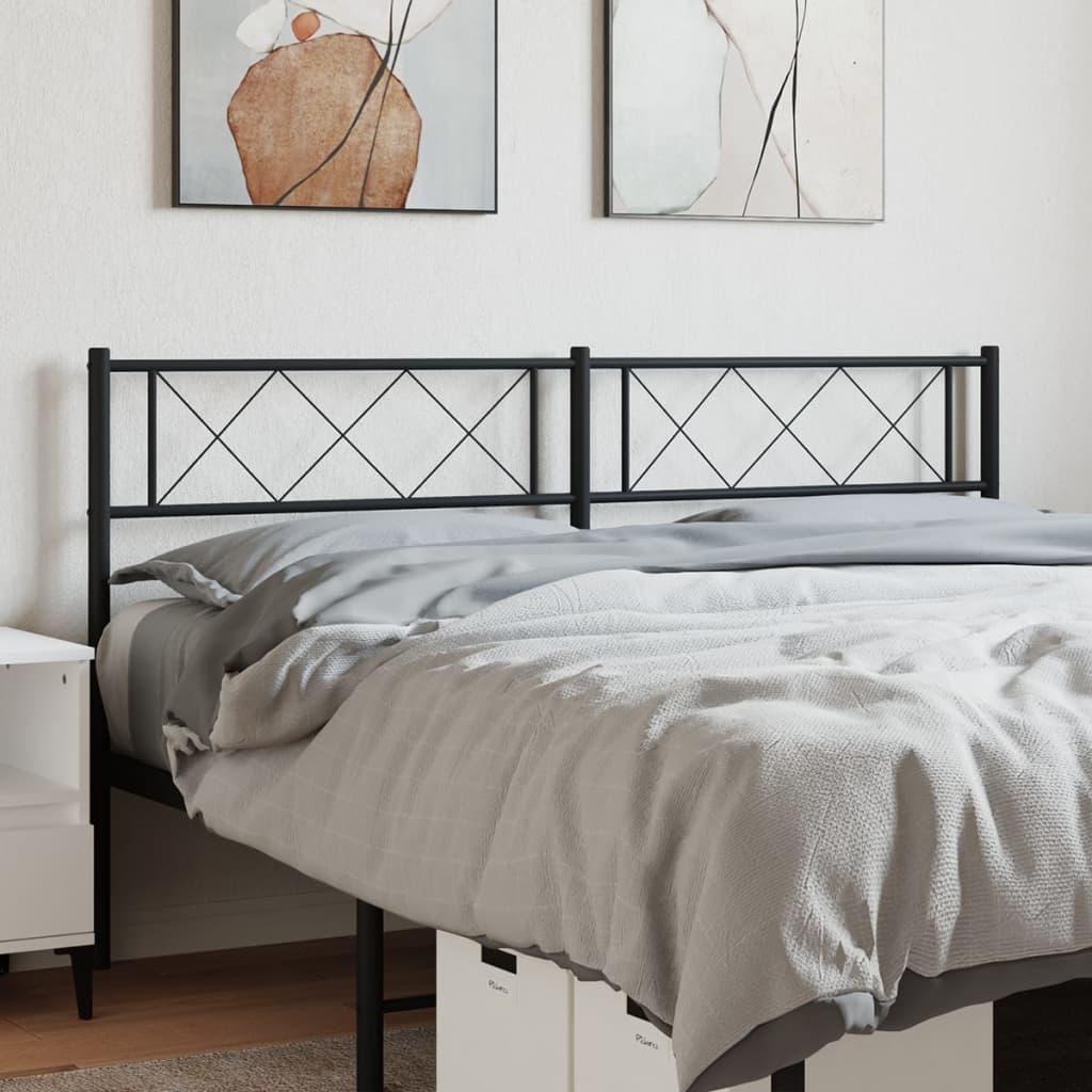 Sengegavl 140 cm metal sort