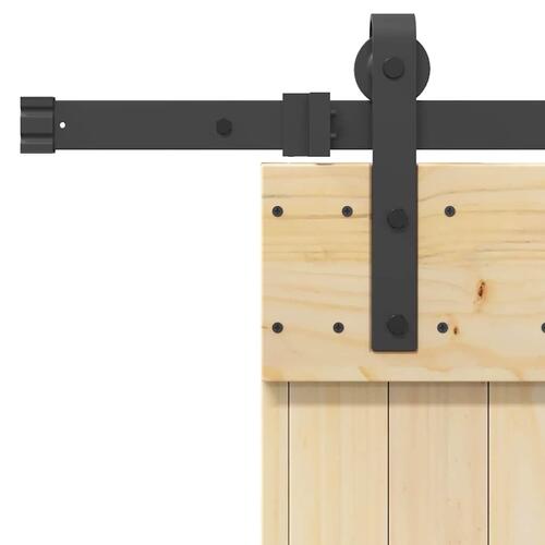 Skydedør med monteringssæt 85x210 cm massivt fyrretræ