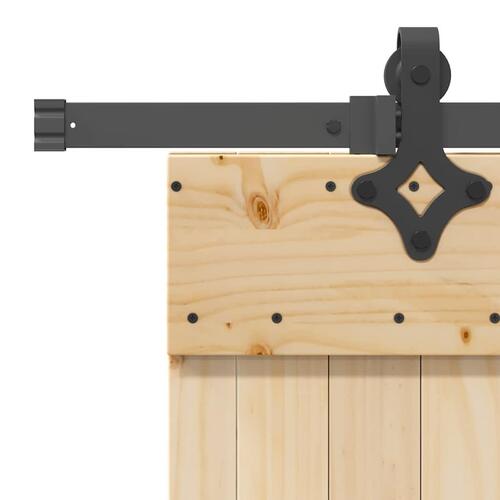 Skydedør med monteringssæt 85x210 cm massivt fyrretræ