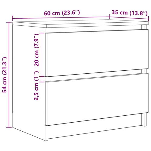 Tv-bord 60x35x54 cm konstrueret træ grå sonoma-eg
