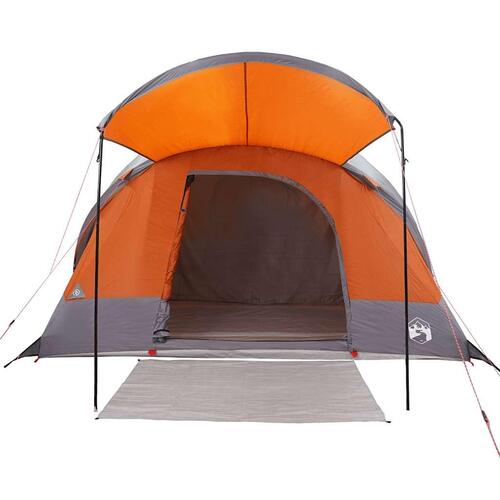 8-personers campingtelt vandafvisende grå og orange
