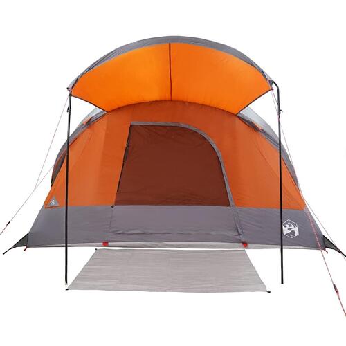 8-personers campingtelt vandafvisende grå og orange