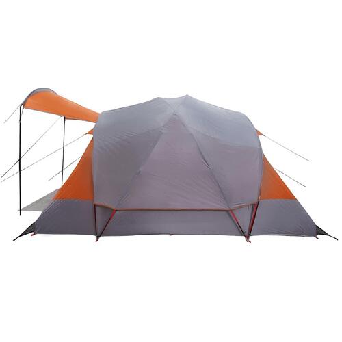 8-personers campingtelt vandafvisende grå og orange