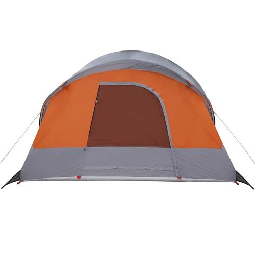 8-personers campingtelt vandafvisende grå og orange