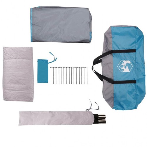 6-personers familietelt vandafvisende blå