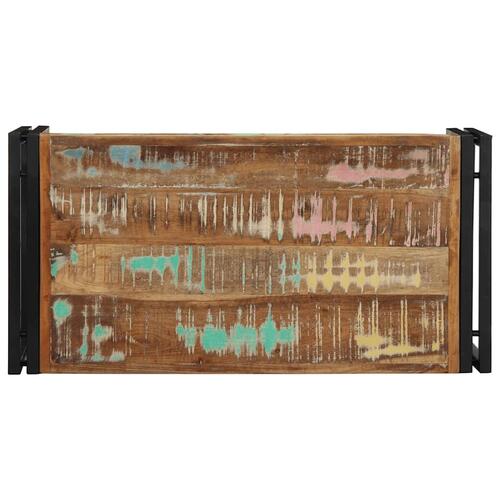 Sofabord 80x40x35 cm massivt genbrugstræ flerfarvet