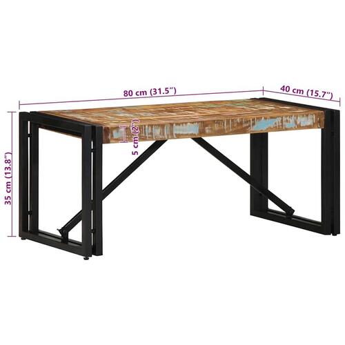 Sofabord 80x40x35 cm massivt genbrugstræ flerfarvet