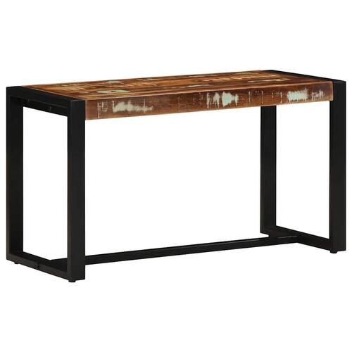 Bænk 80x35x45 cm massivt genbrugstræ flerfarvet