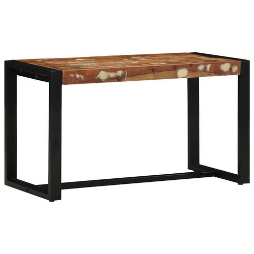 Bænk 80x35x45 cm massivt genbrugstræ flerfarvet