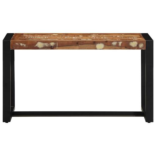 Bænk 80x35x45 cm massivt genbrugstræ flerfarvet