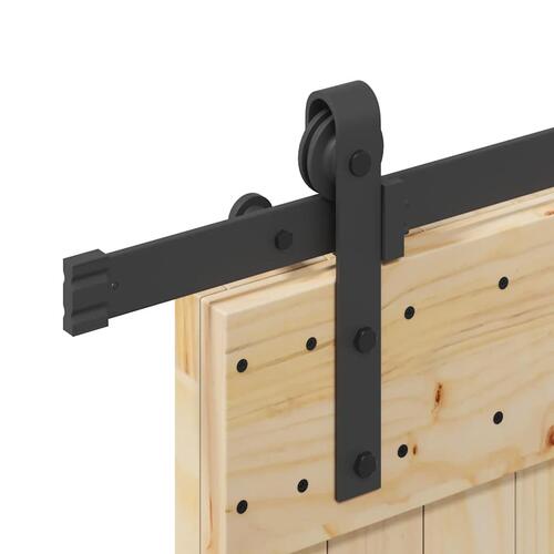 Skydedør med monteringssæt 85x210 cm massivt fyrretræ