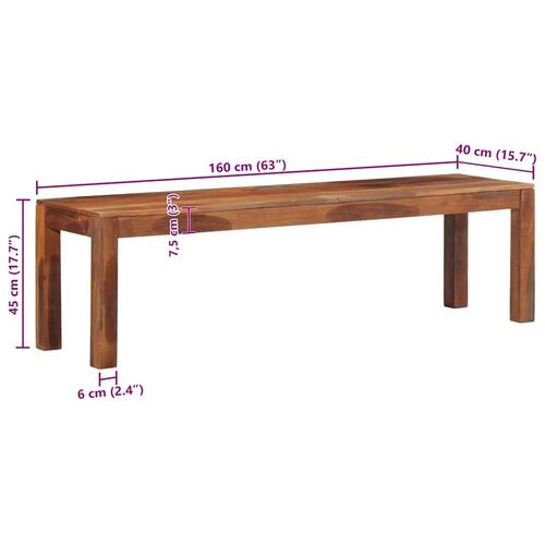 Bænk 160 cm massivt akacietræ