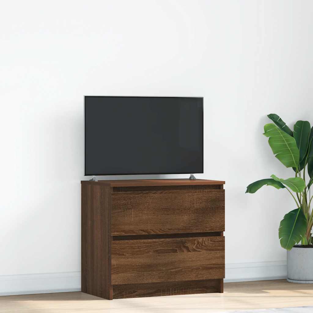 Tv-bord 60x35x54 cm konstrueret træ brun egetræsfarve