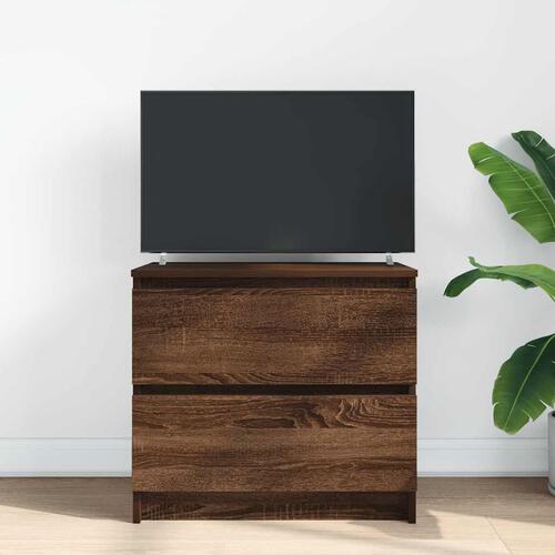 Tv-bord 60x35x54 cm konstrueret træ brun egetræsfarve