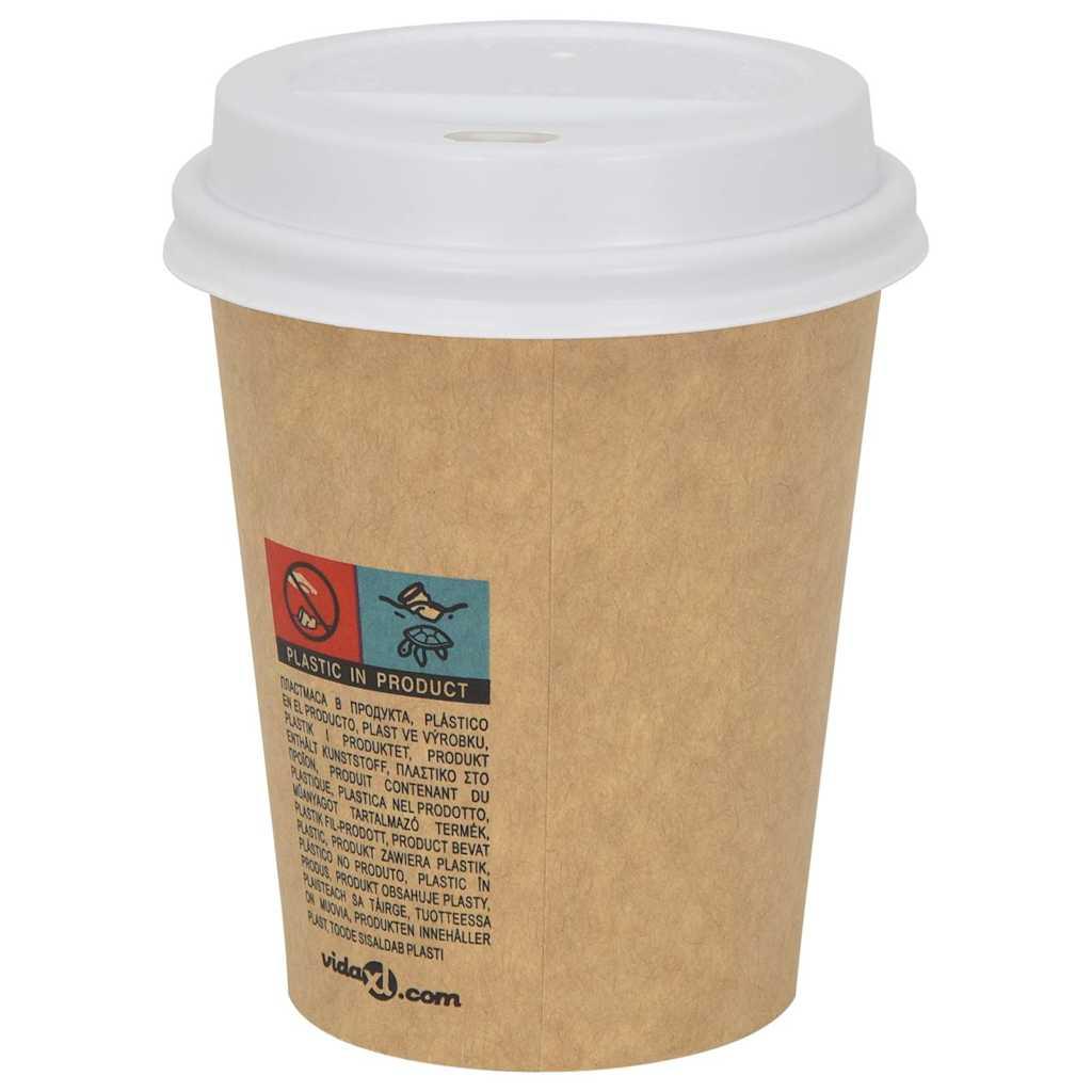 Papirkoplåg Ø80 mm 8 oz 1000 stk. hvid plast