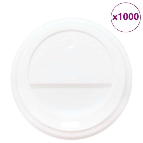 Papirkoplåg Ø80 mm 8 oz 1000 stk. hvid plast