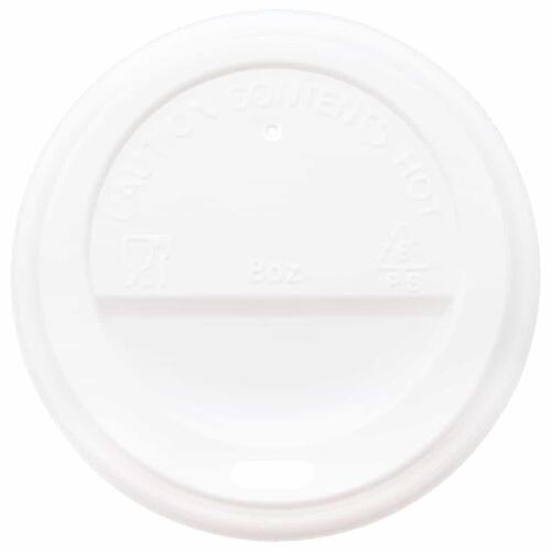 Papirkoplåg Ø80 mm 8 oz 1000 stk. hvid plast