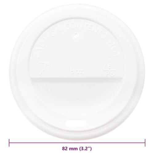 Papirkoplåg Ø80 mm 8 oz 1000 stk. hvid plast