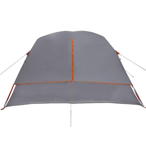4-personers campingtelt vandafvisende grå og orange