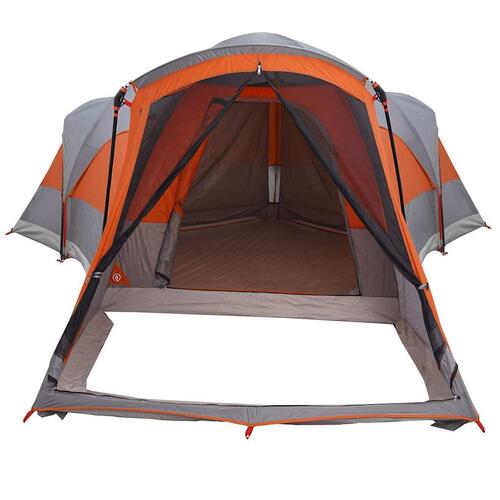 8-personers campingtelt vandafvisende grå og orange