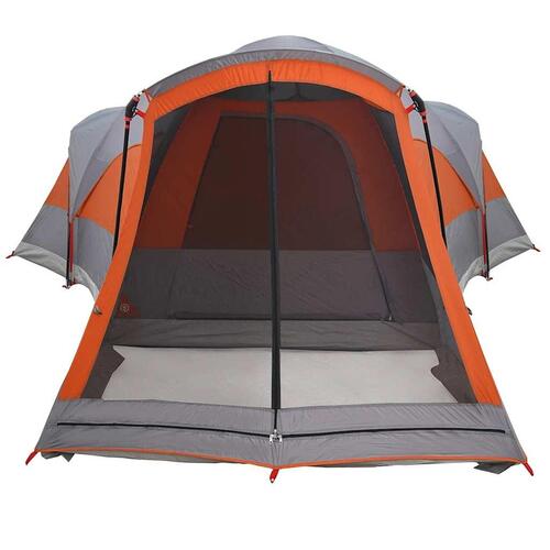 8-personers campingtelt vandafvisende grå og orange