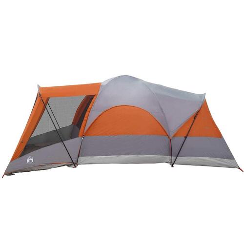 8-personers campingtelt vandafvisende grå og orange