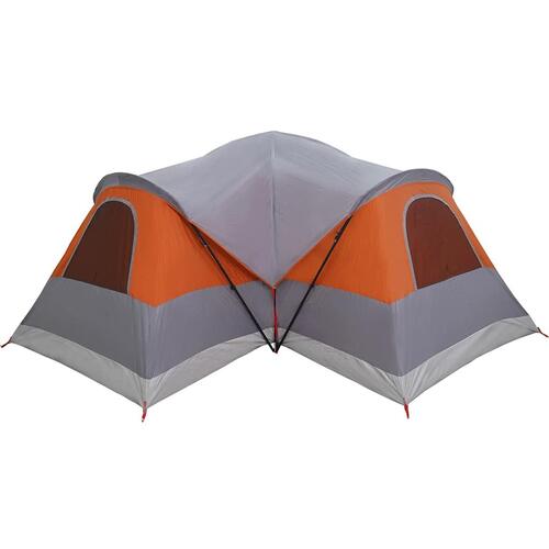 8-personers campingtelt vandafvisende grå og orange