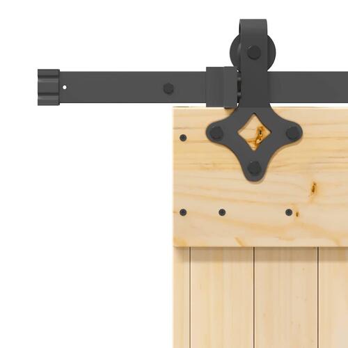 Skydedør med monteringssæt 85x210 cm massivt fyrretræ