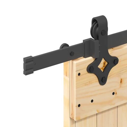 Skydedør med monteringssæt 85x210 cm massivt fyrretræ