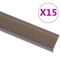 Trappelister 15 stk. L-facon 100 cm aluminium brun