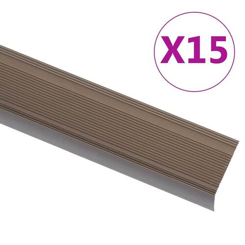 Trappelister 15 stk. L-facon 100 cm aluminium brun