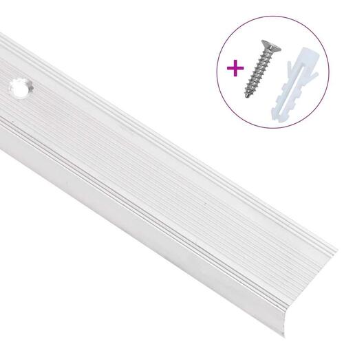 Trappelister 5 stk. L-facon 90 cm aluminium sølvfarvet