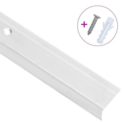 Trappelister 5 stk. L-facon 90 cm aluminium sølvfarvet