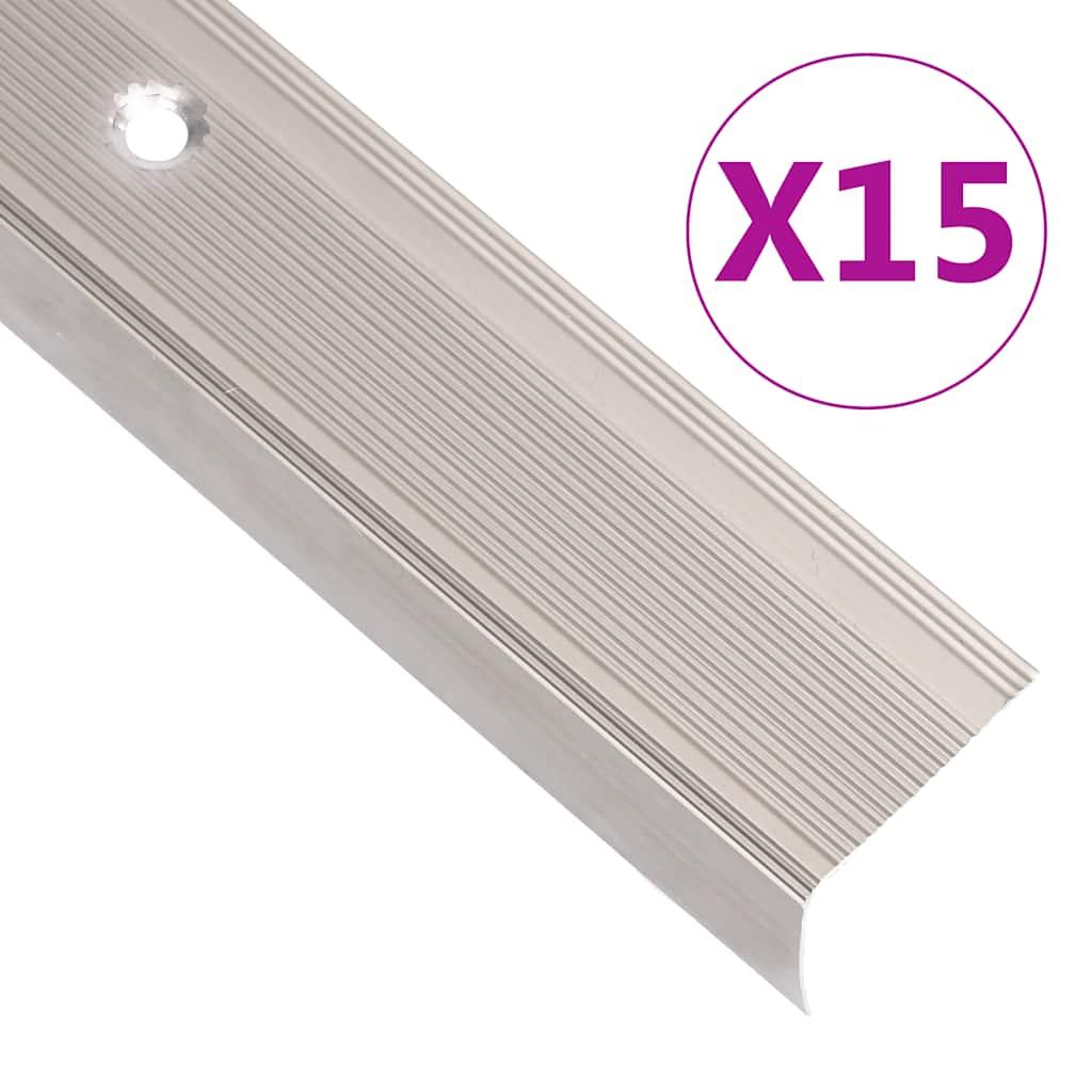 Trappelister 15 stk. L-facon 100 cm aluminium champagnefarvet