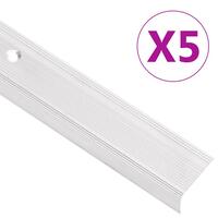 Trappelister 5 stk. L-facon 100 cm aluminium sølvfarvet
