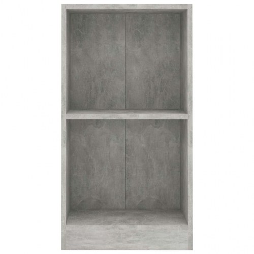 Bogreol i konstrueret træ 40×24×75 cm - betongrå, 2 niveauer