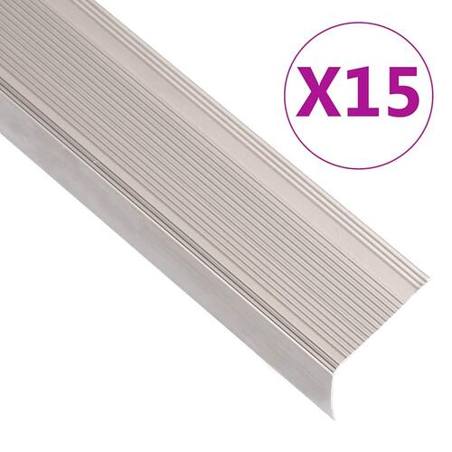 Trappelister 15 stk. L-facon 100 cm aluminium champagnefarvet