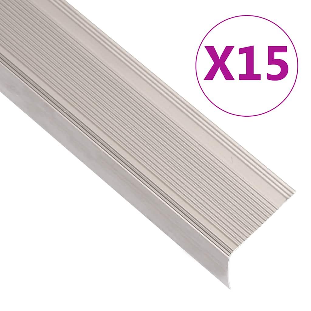 Trappelister 15 stk. L-facon 100 cm aluminium champagnefarvet