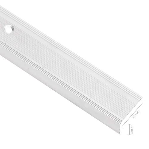 Trappelister 5 stk. L-facon 100 cm aluminium sølvfarvet