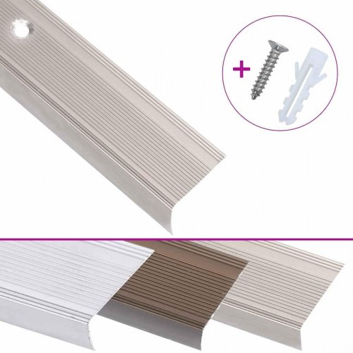 Trappelister L-facon 90 cm - 5 stk., aluminium, champagnefarvet