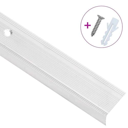 Trappelister 5 stk. L-facon 100 cm aluminium sølvfarvet