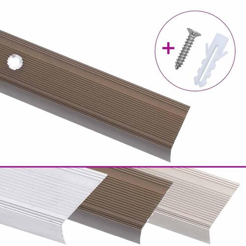 Trappelister 15 stk. L-facon 90 cm aluminium brun