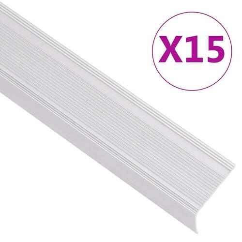 Trappelister 15 stk. L-facon 90 cm aluminium sølvfarvet