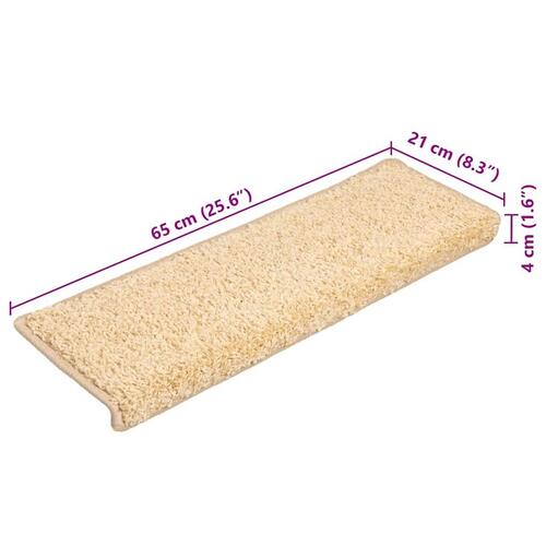 Trappemåtter 20 stk. 65x21x4 cm cremefarvet